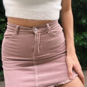 Pink Corduroy Skirt